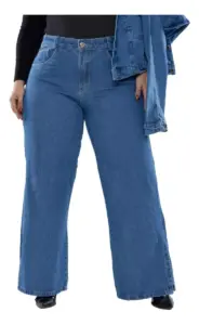 Estilo e conforto com calça jeans wide leg plus size