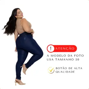 Calça Jeans Plus Size Cintura Alta